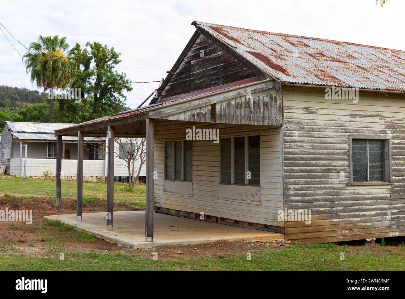 Former Bank of New South Wales building in the gold mining village of Cracow Queensland Australia Stock Photo