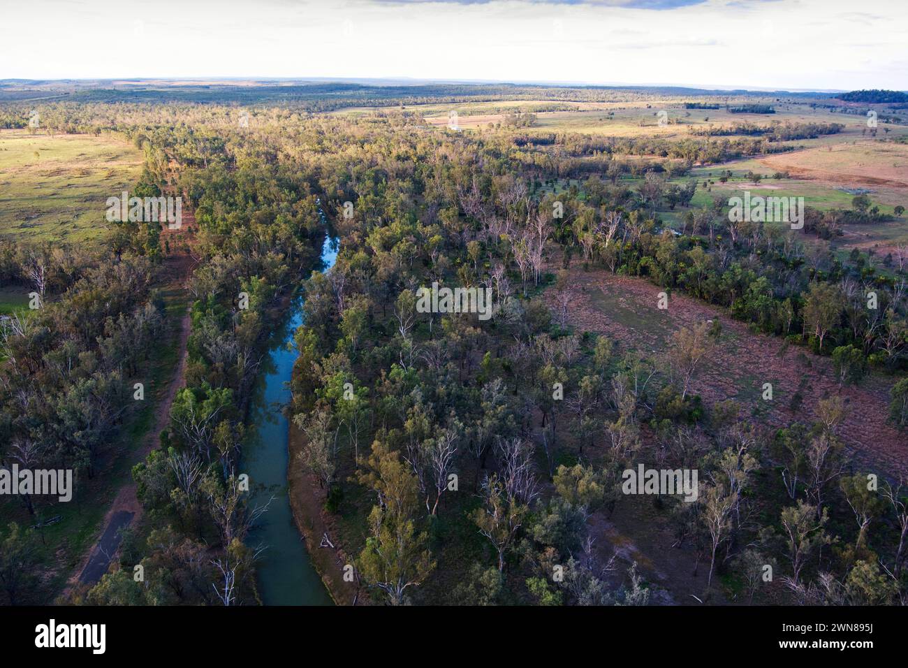 Chain Lagoons near Taroom Queensland Australia Stock Photo