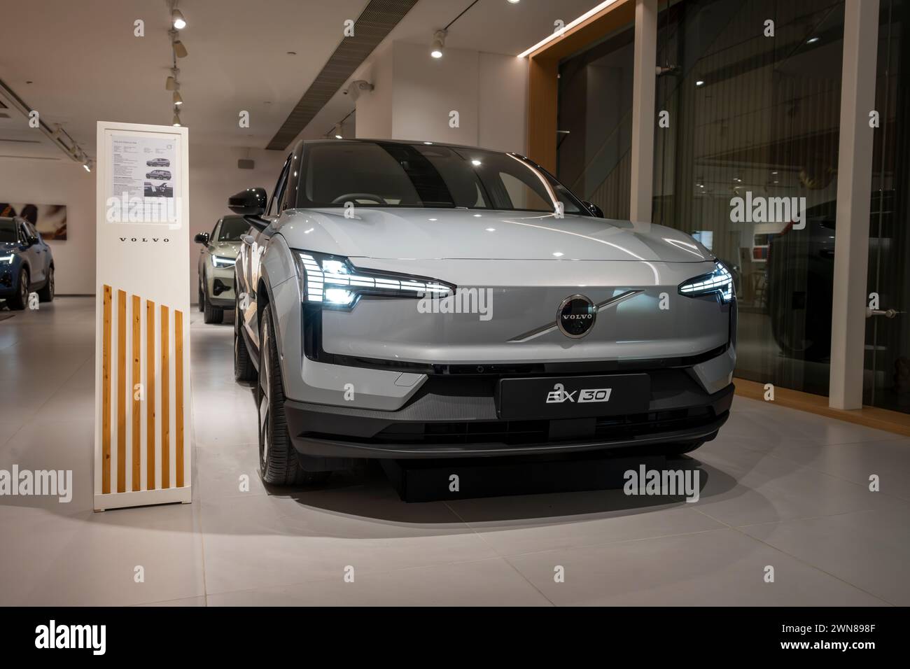 New Electirc cars made by Volvo, Hong Kong, China. Stock Photo
