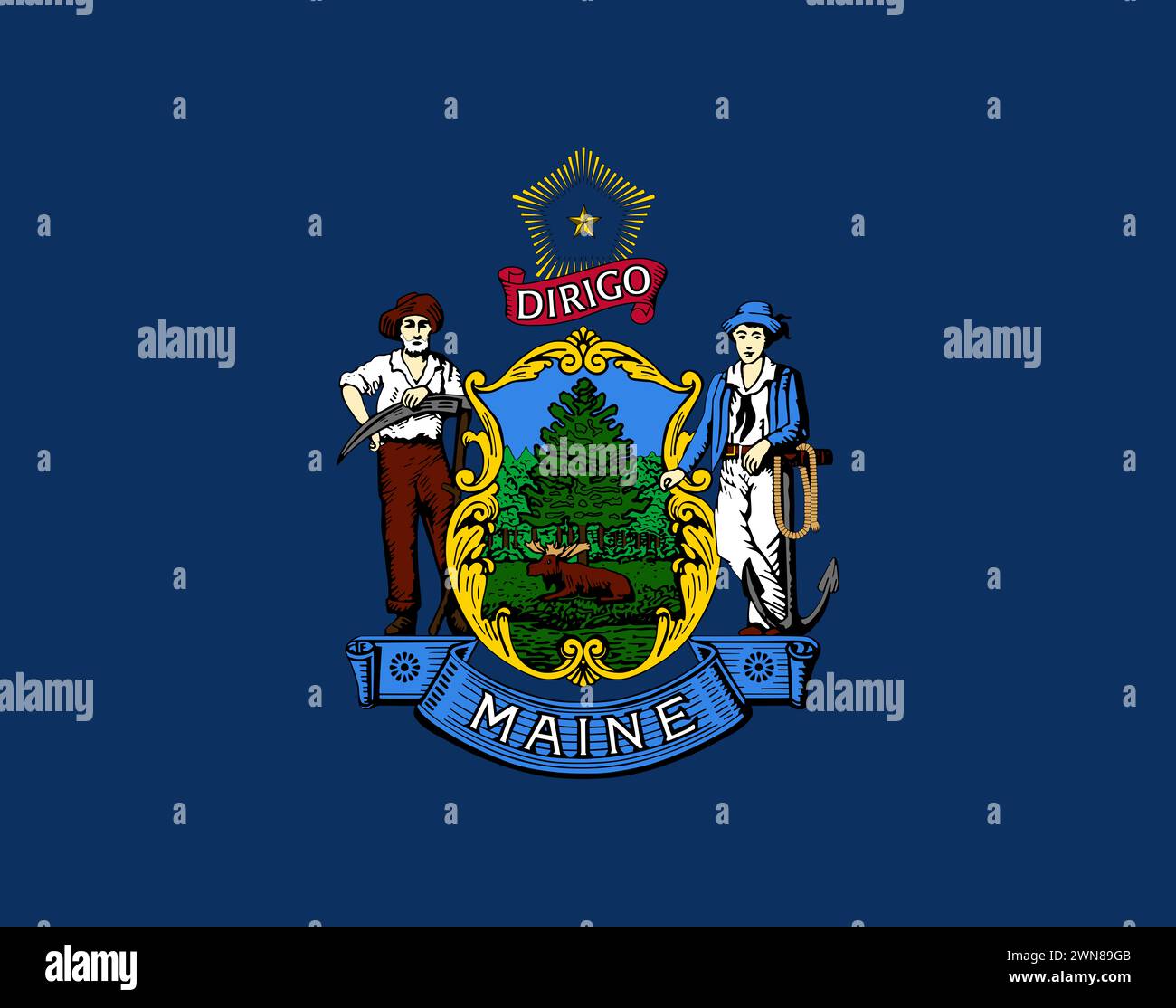 State flag of Maine Stock Photo - Alamy