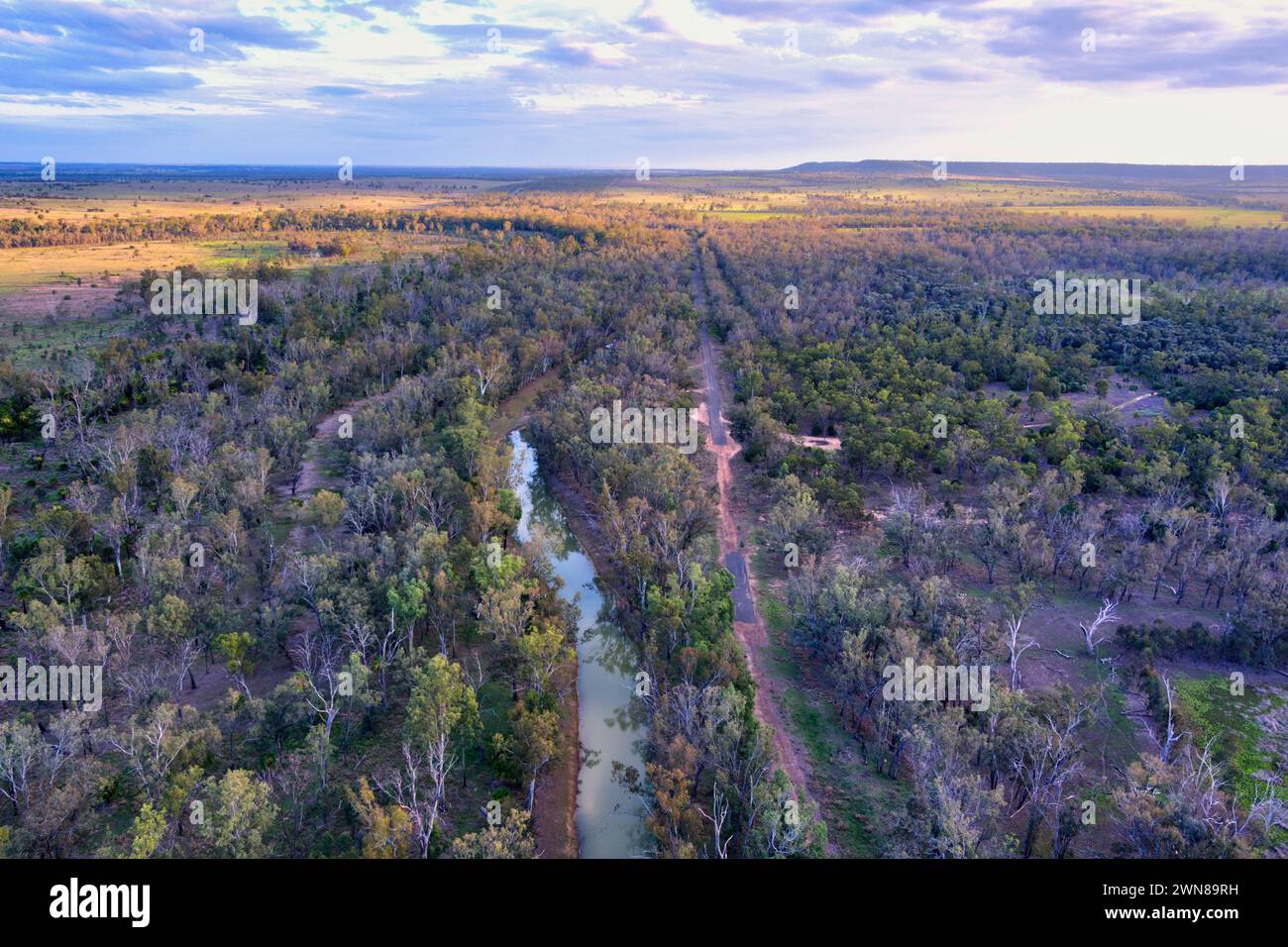 Chain Lagoons near Taroom Queensland Australia Stock Photo