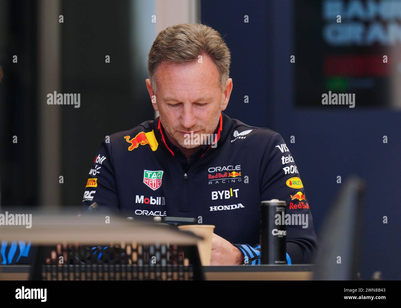 Red Bull Racing team principal Christian Horner ahead of Practice 3 at ...