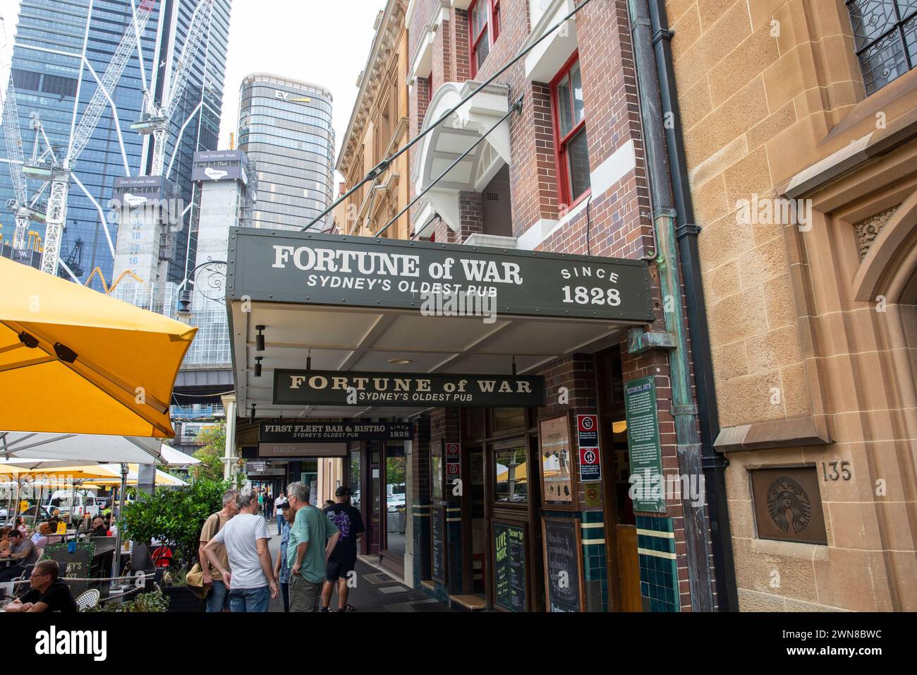 Fortune of War pub in Sydney, Sydney's oldest public house Inn in the Rocks area of Sydney city centre,NSW,Australia,2024 Stock Photo