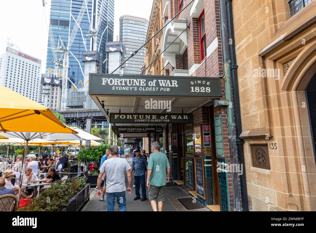 Fortune of War pub in Sydney, Sydney's oldest public house Inn in the Rocks area of Sydney city centre,NSW,Australia,2024 Stock Photo