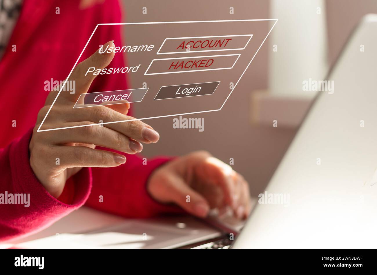 internet network security technology computer online system and spreading to global stolen personal data on computer with virtual screen interfaces Stock Photo