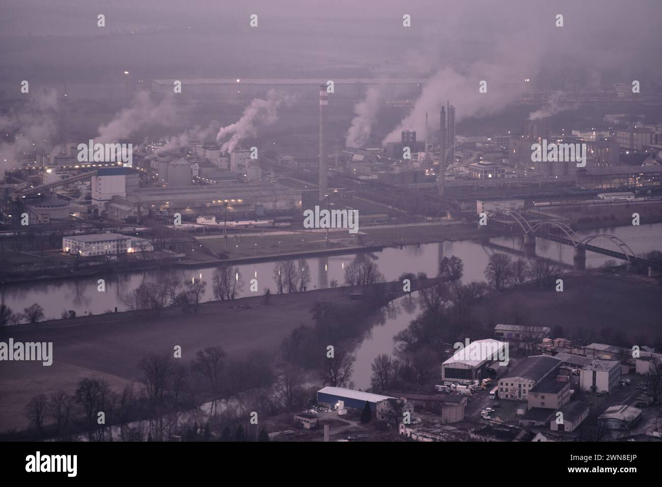 Lovosice, Czech Republic Feb 16, 2024 Chemical plant producing