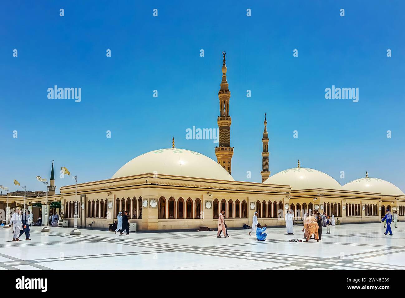 First floor view of Masjif Al Nawabi in Madinah, Saudi Arabia, Stock Photo