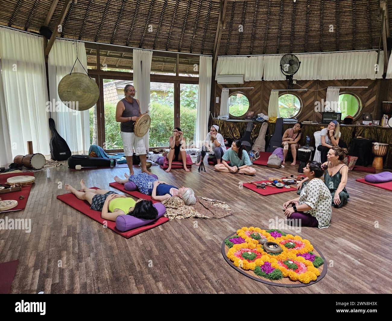 Ubud, Indonesia. 07th Feb, 2024. The wellknown sound healer Shervin