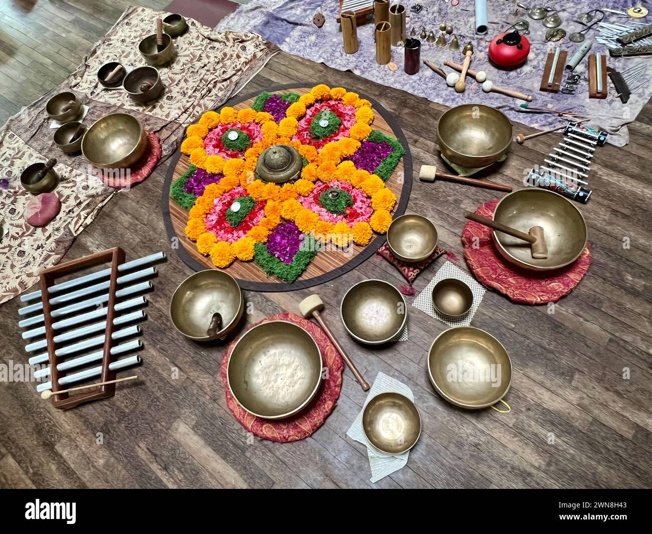 Ubud, Indonesia. 07th Feb, 2024. Various musical instruments used for