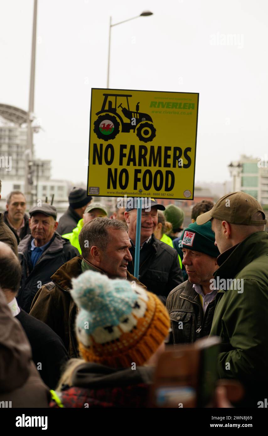 Welsh Farmers Protest at the Senedd, Cardiff Stock Photo