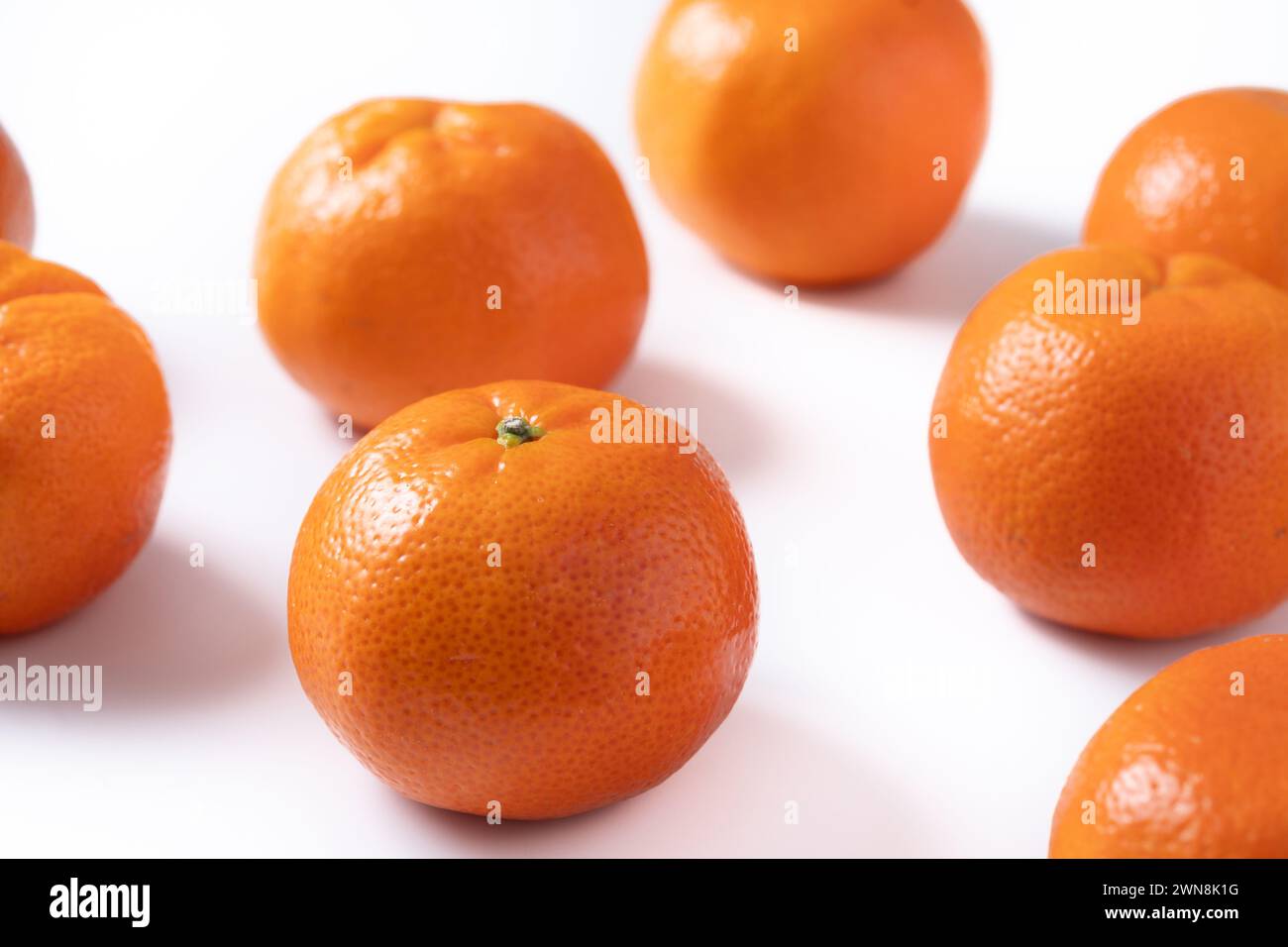 Fresh tangerines isolated on white background Stock Photo