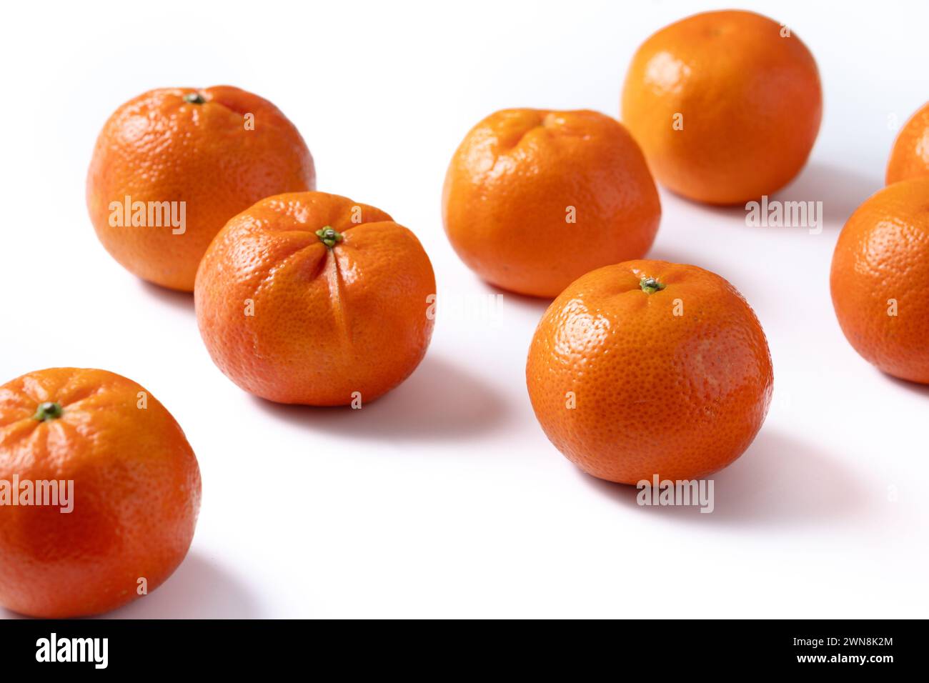 Fresh tangerines isolated on white background Stock Photo