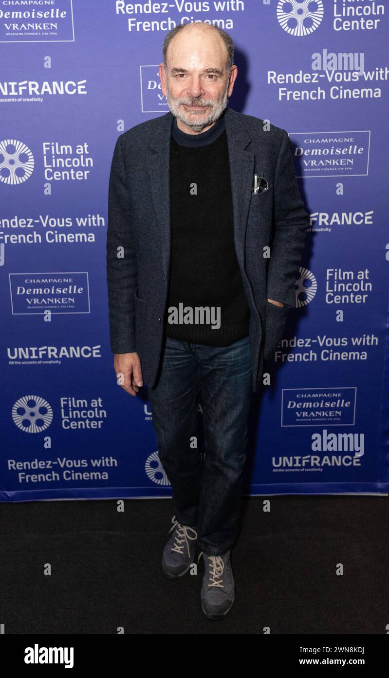 New York, United States. 29th Feb, 2024. Jean Pierre Darroussin attends the opening night of 29th Rendez-Vous With French Cinema Showcase at Walter Reade Theater in New York (Photo by Lev Radin/Pacific Press) Credit: Pacific Press Media Production Corp./Alamy Live News Stock Photo