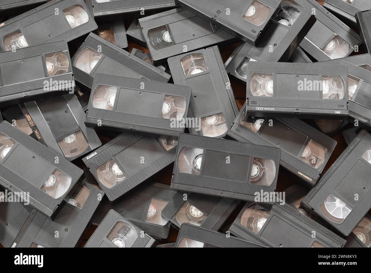 KYIV, UKRAINE 4 MAY, 2023 Video tape on colored background, VHS