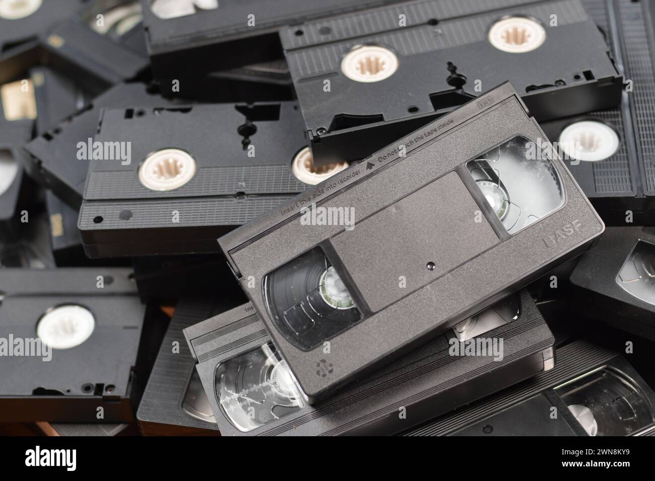 KYIV, UKRAINE 4 MAY, 2023 Video tape on colored background, VHS