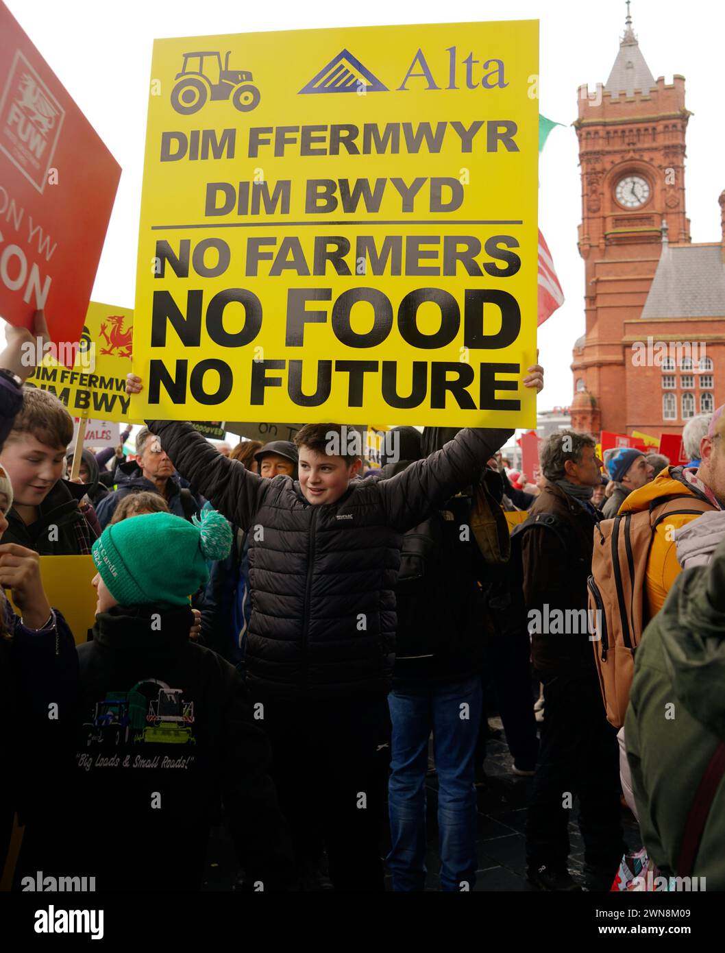 Welsh Farmers Protest at the Senedd, Cardiff Stock Photo