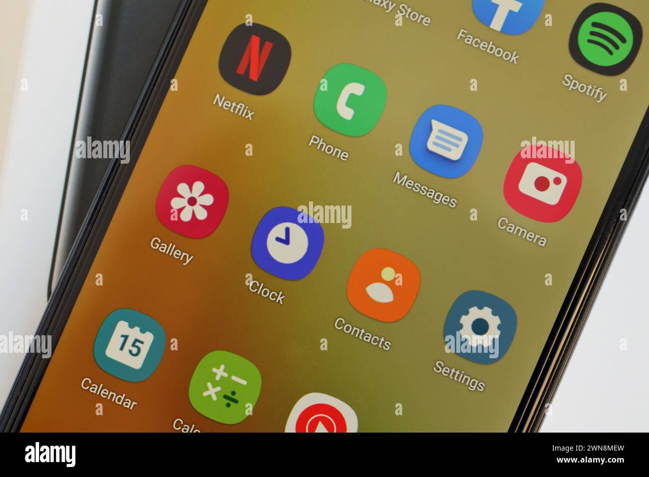 KYIV, UKRAINE - 4 MAY, 2023: Samsung Galaxy A04 Android smartphone has a 6.5-inch PLS LCD panel with Infinity-V design Stock Photo