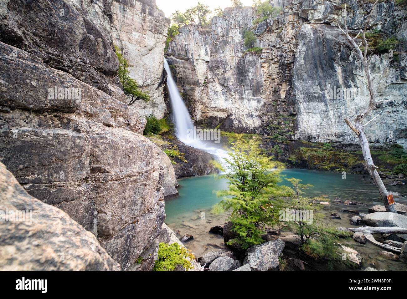 'Chorrillo del Salto' waterfall on the outskirts of El Chaltén Stock Photo