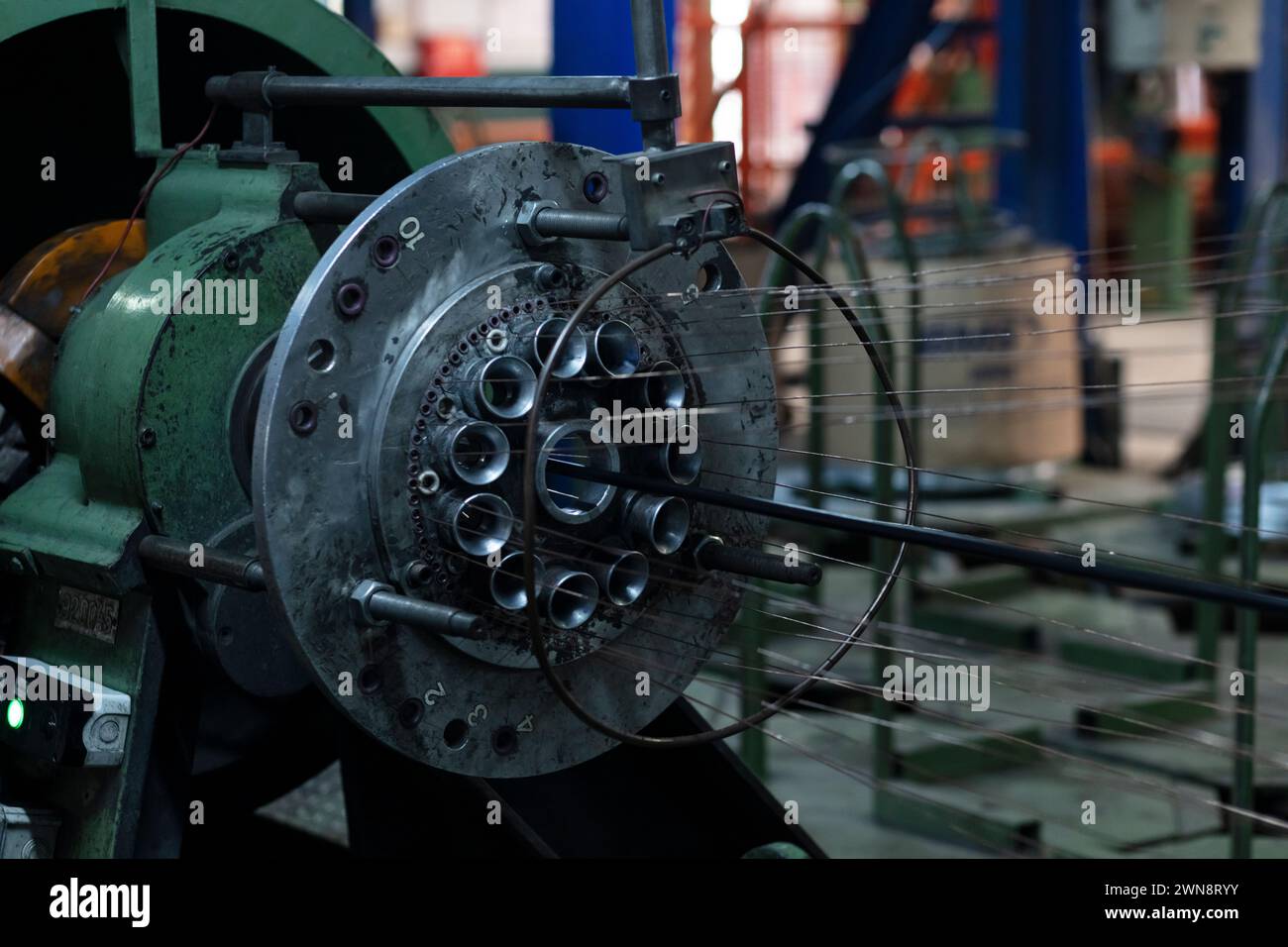 Production of cable wire at cable factory close up Stock Photo - Alamy