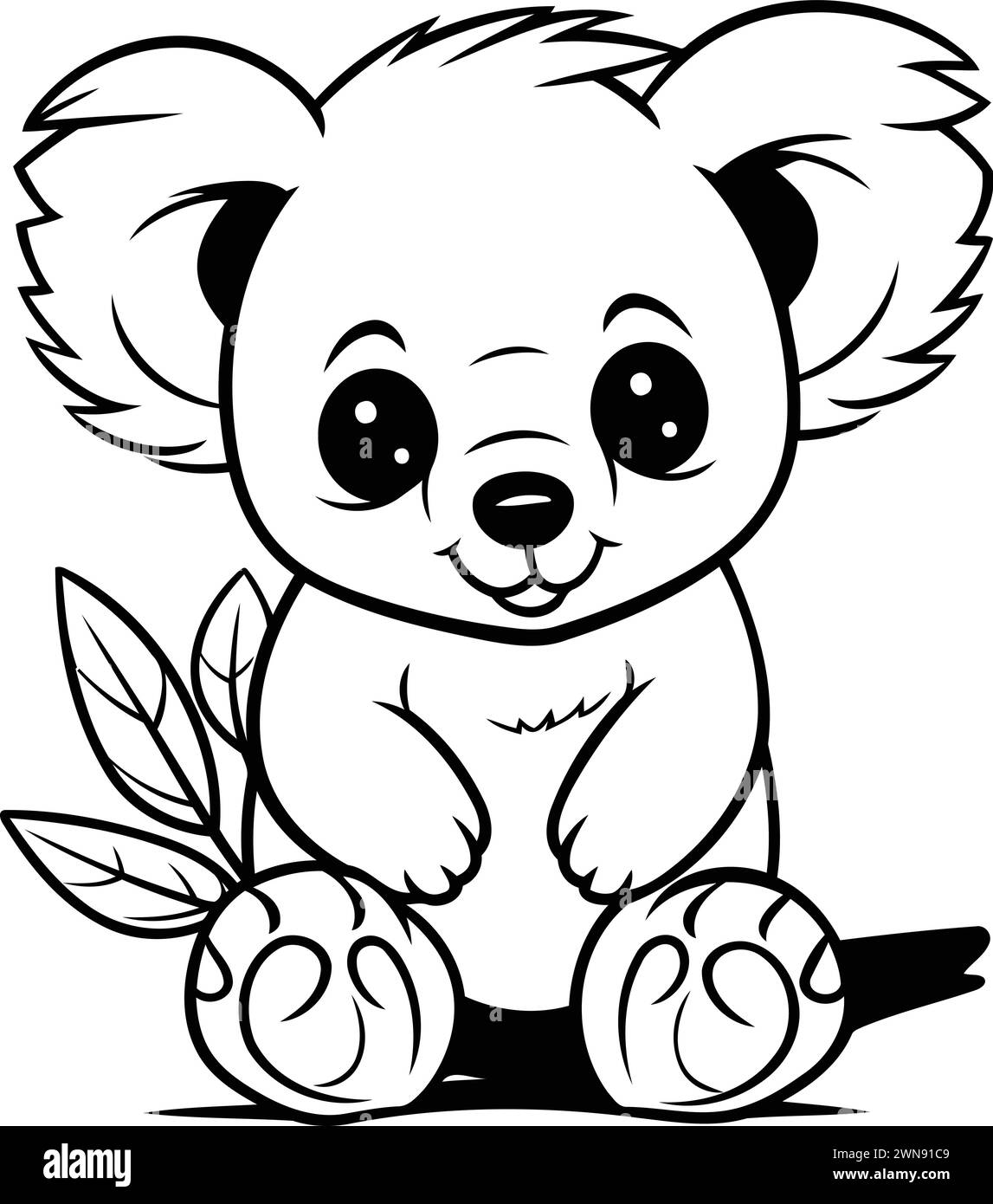 Cartoon koala bear Black and White Stock Photos & Images - Alamy