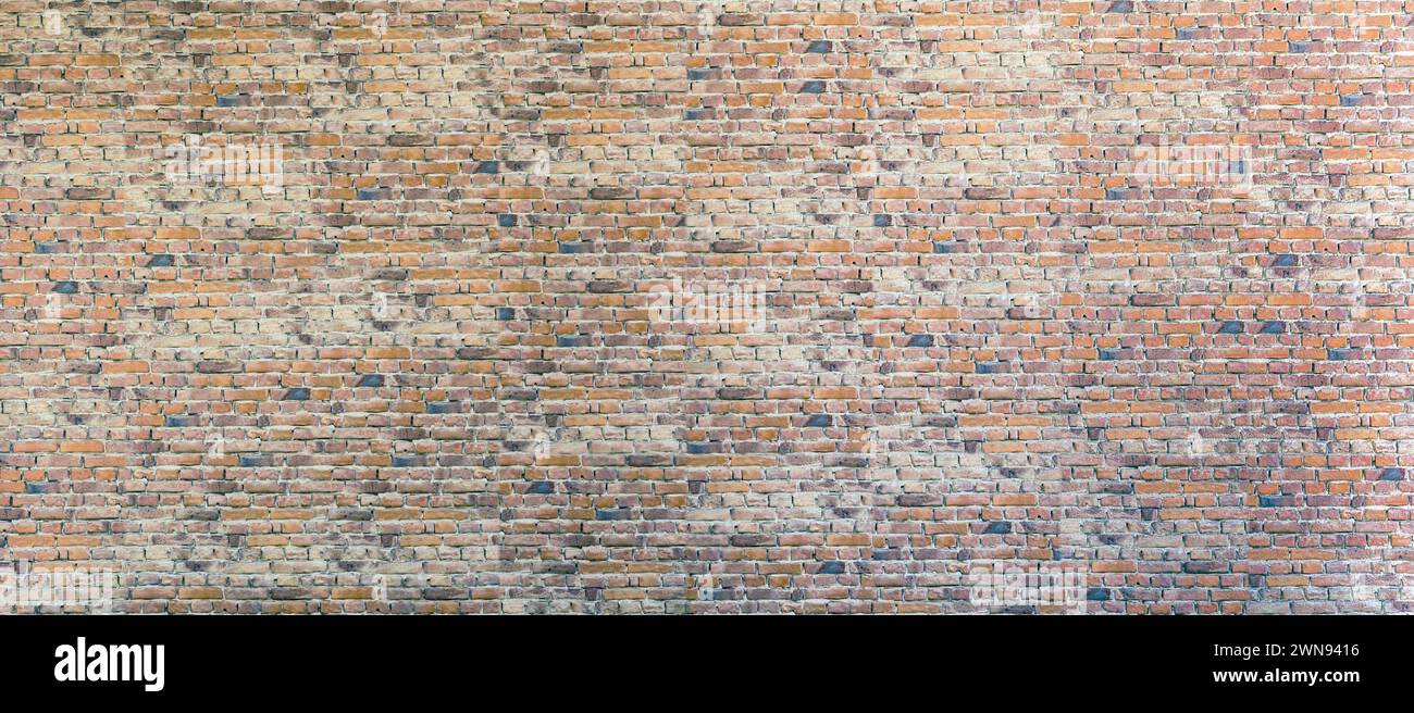 Brown brick wall grunge texture, old brown brick wall pattern background, 3d render. Stock Photo