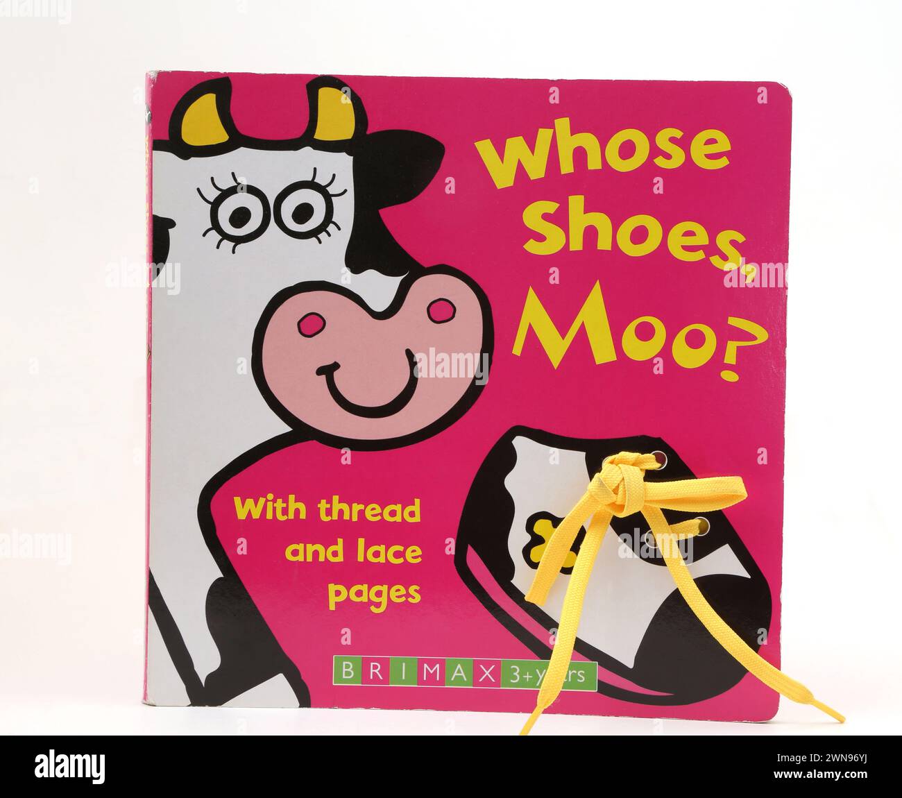 Children's Book Whose Shoes,Moo? with Laces Stock Photo