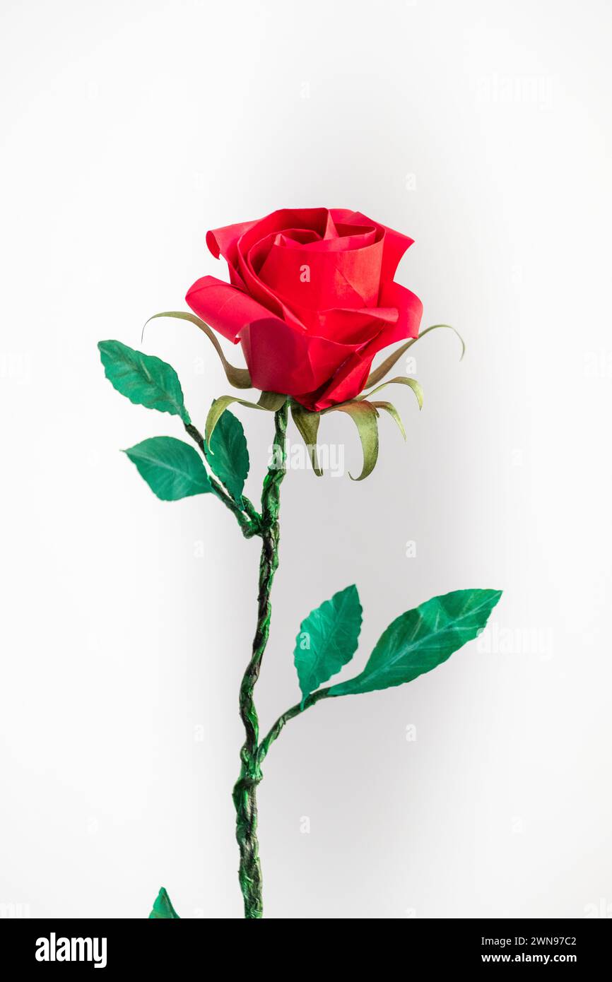 red rose made of paper Stock Photo Alamy