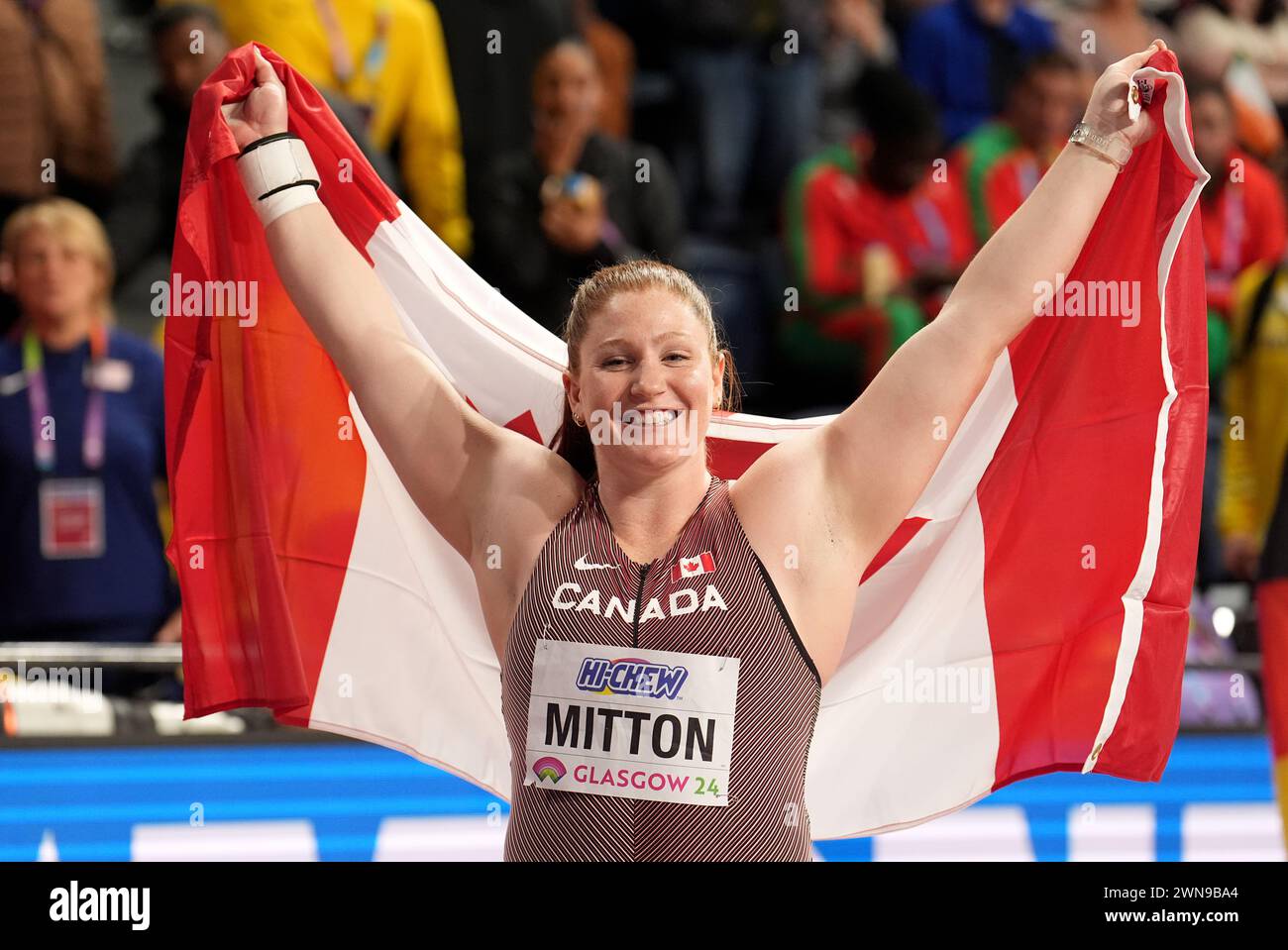 Canadian Sarah Mitton wins gold in shot put at world indoor