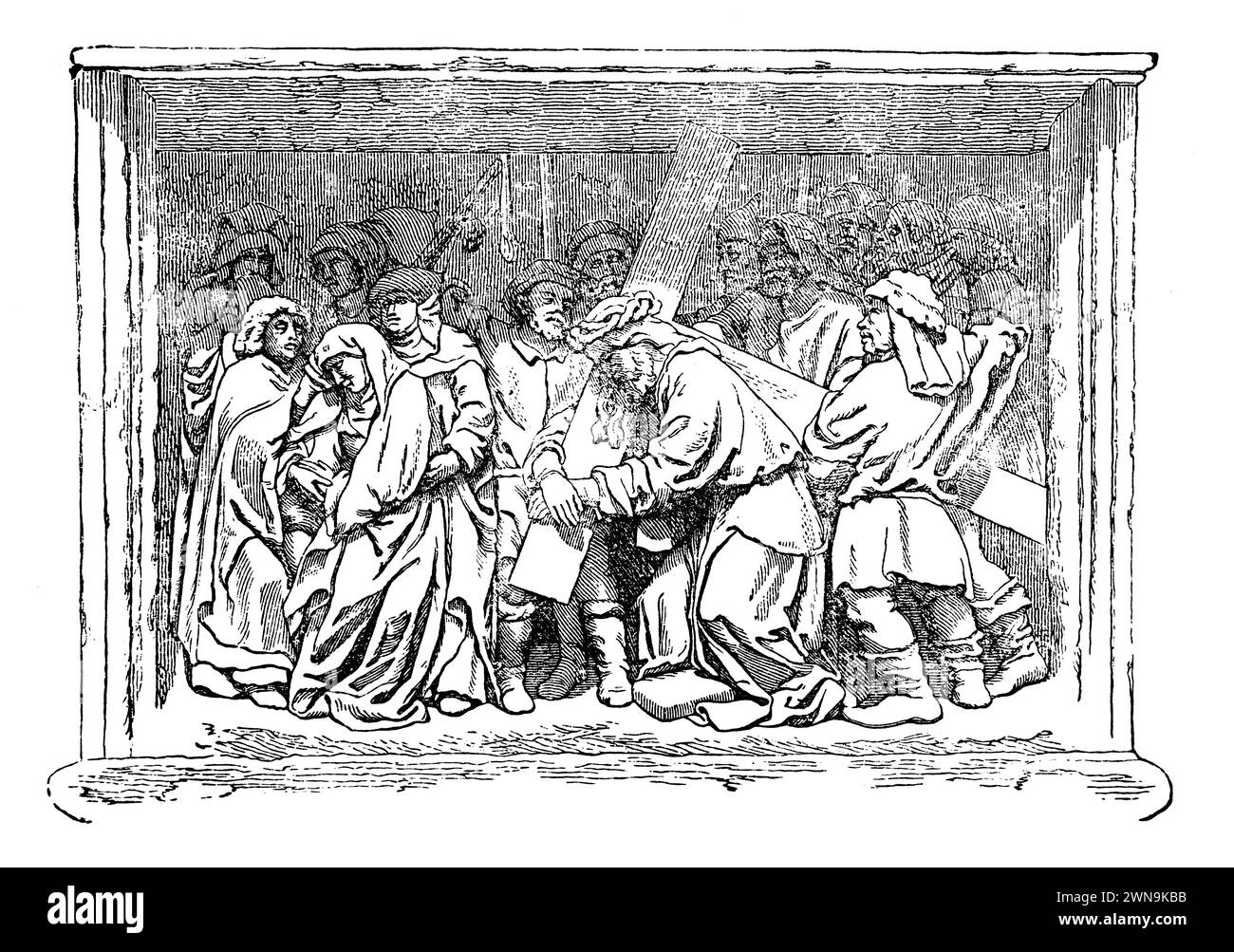 Station of the Cross: Via Dolorosa: Engraving from Lives of the Saints by the Reverend Sabin Baring-Gould, published 1898 Stock Photo