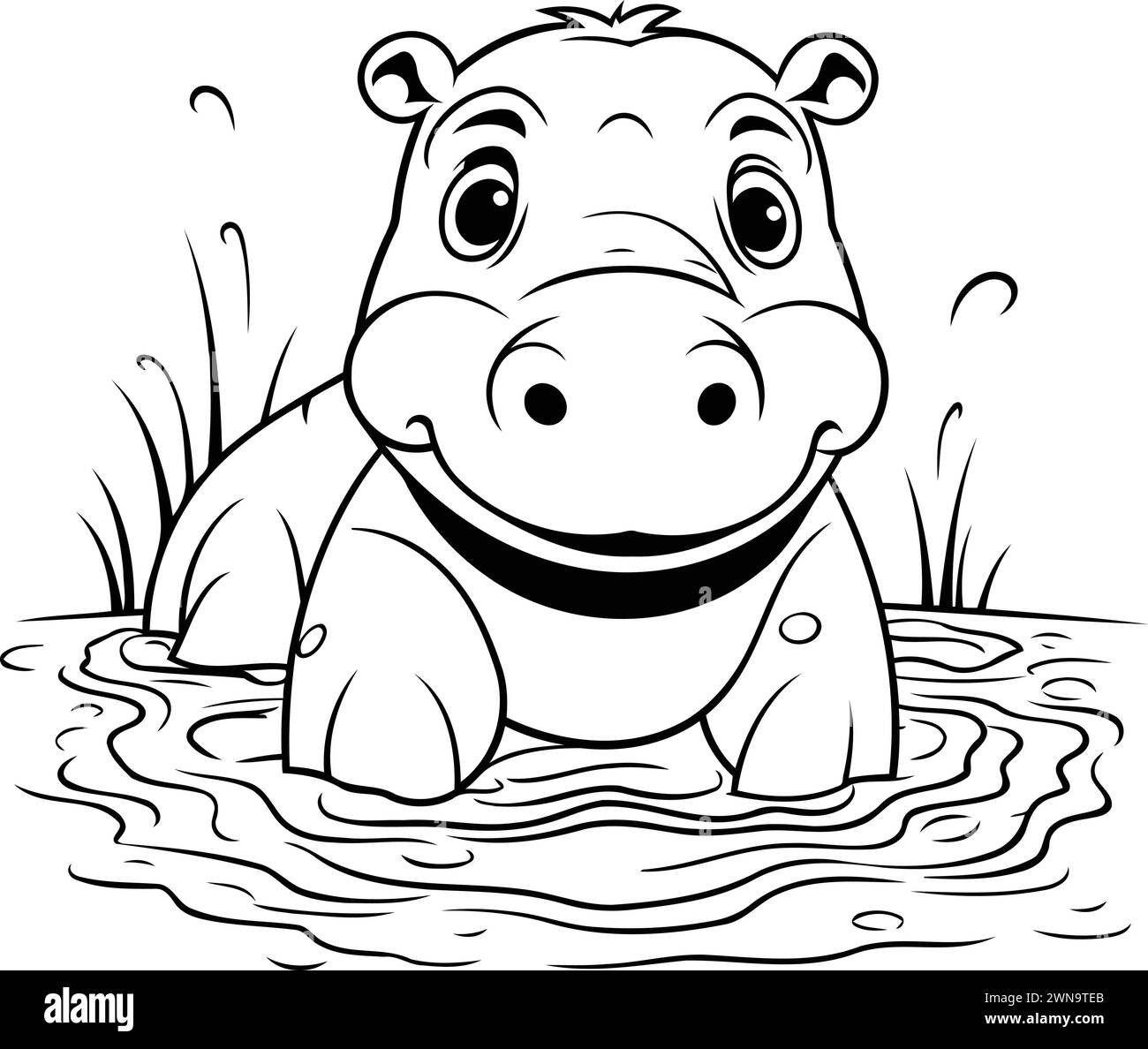 Hippo coloring page hires stock photography and images Alamy