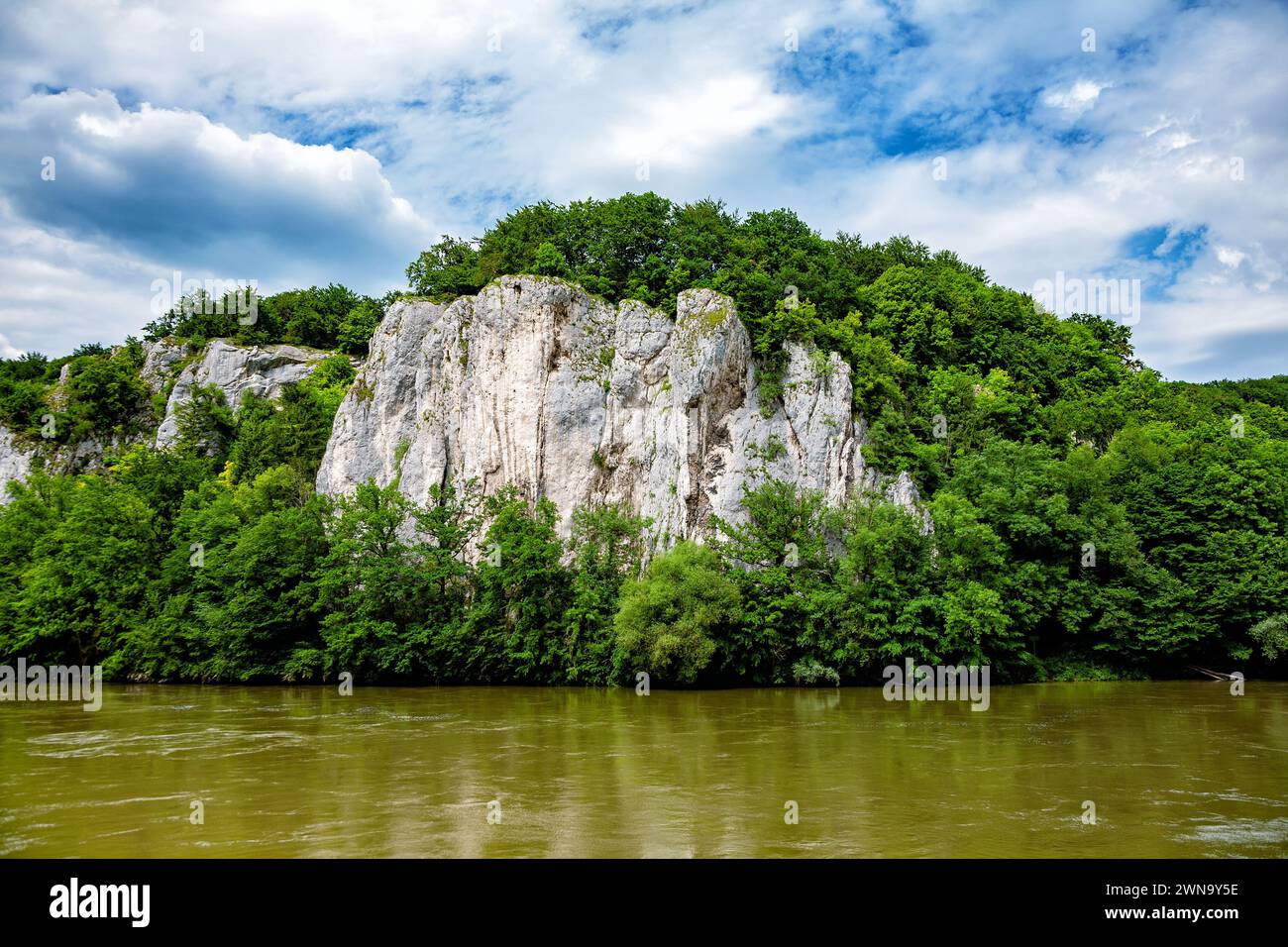 Danube Gorge, Donaudurchbruch, Weltenburg, Germany, Europe. Danube Gorge lies on the Lower Bavarian section of the River Danube between the town of Ke Stock Photo