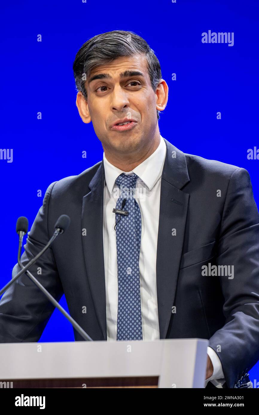 Prime Minister Rishi Sunak speaking during the Scottish Conservative