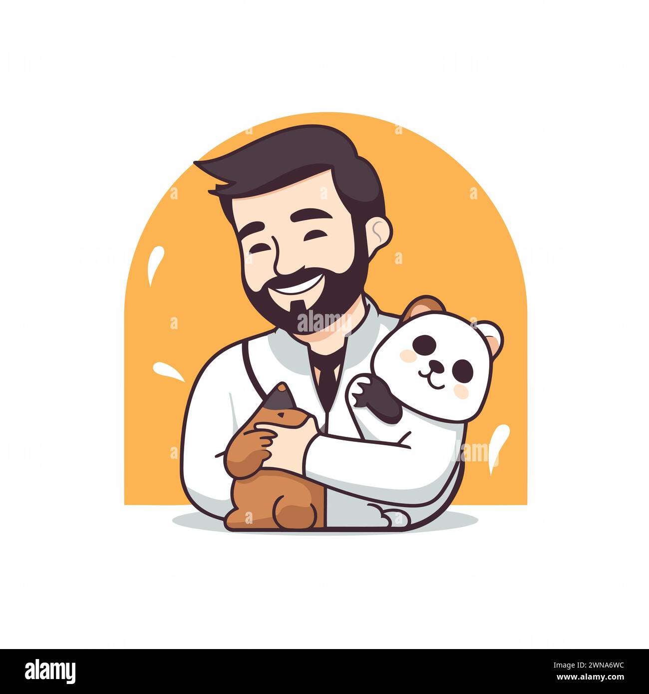Man with teddy bear Stock Vector Images - Alamy