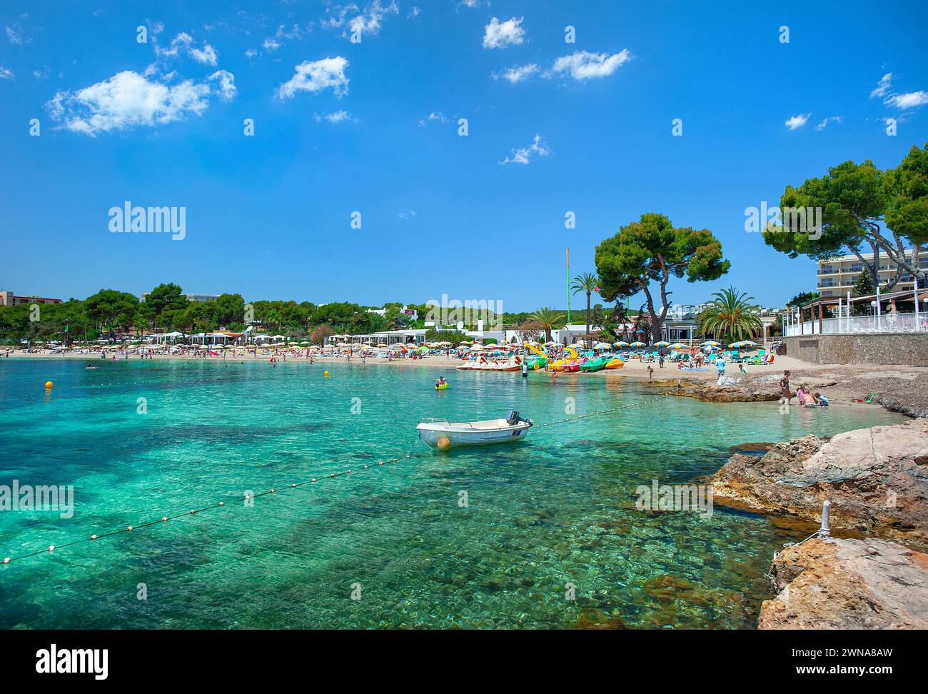Beach at Es Cana, Ibiza, Balearics, Spain Stock Photo