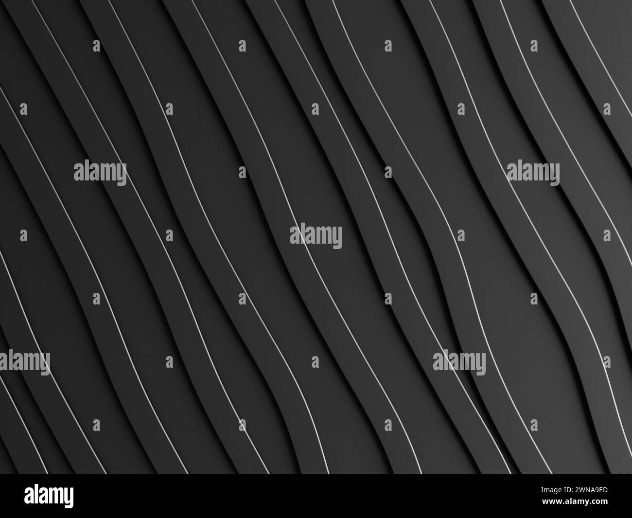 Abstract black wavy lines illustration background Stock Photo - Alamy