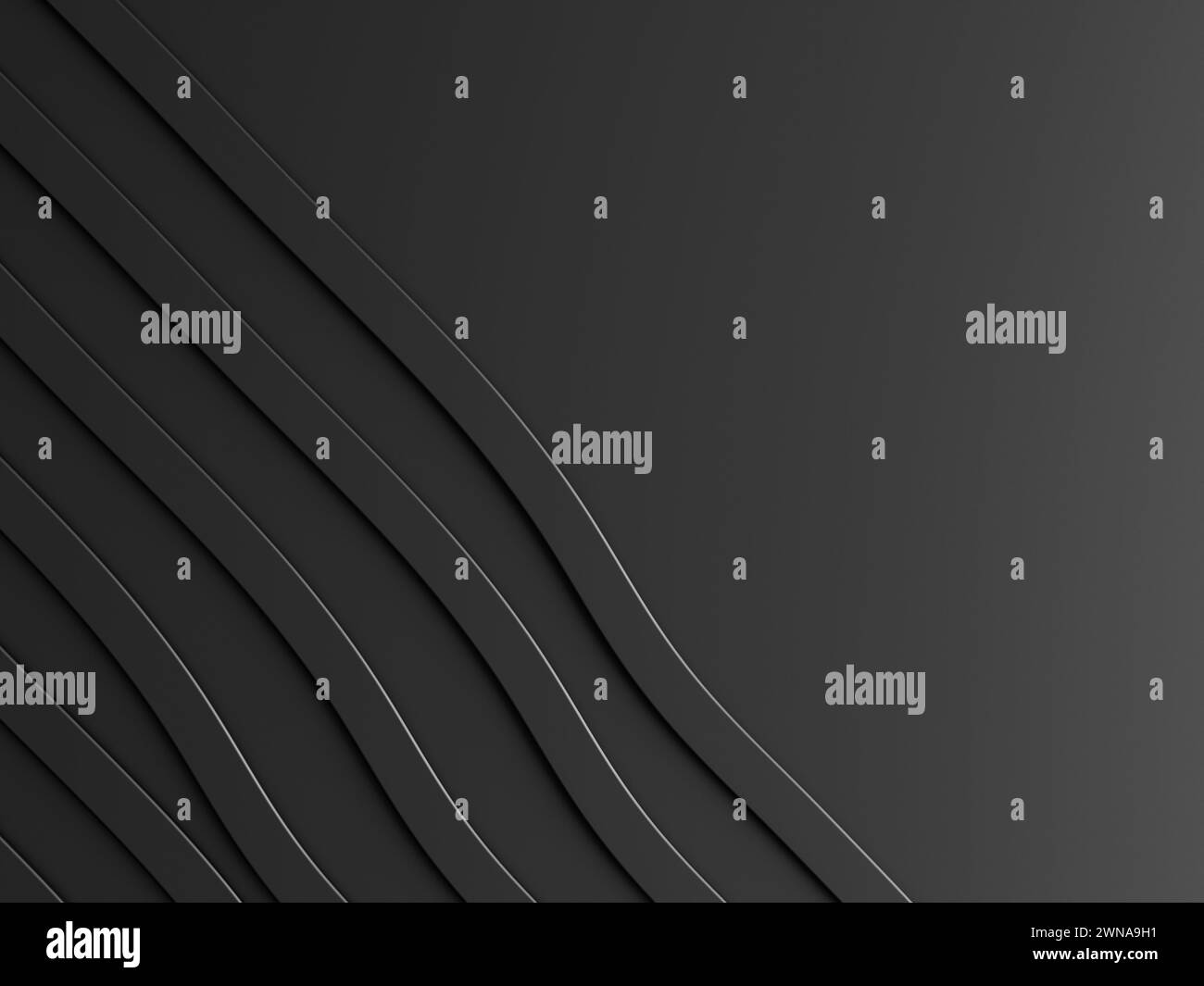 Abstract black wavy lines illustration background Stock Photo - Alamy