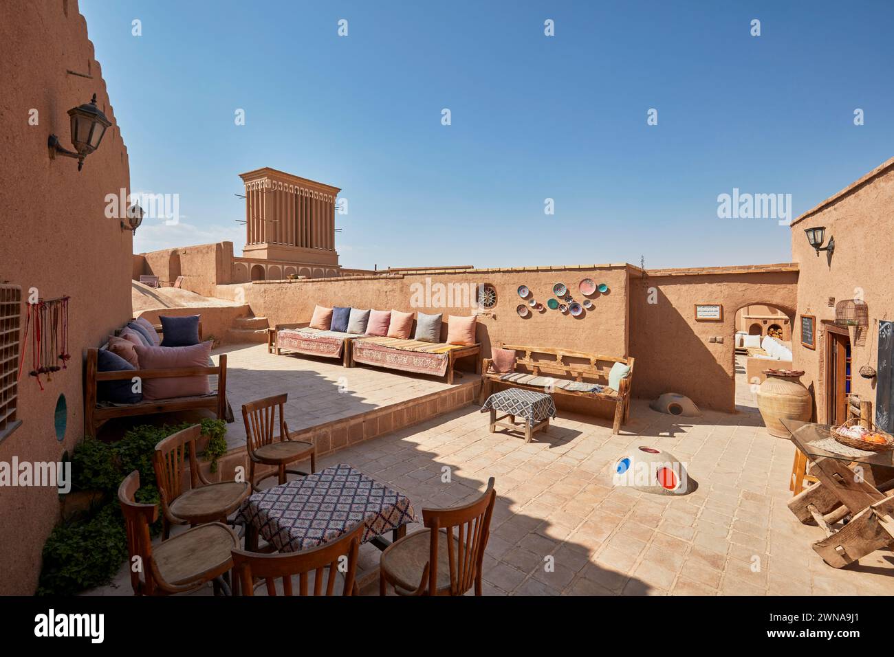 Rooftop area of the Art House Cafe in the historical Fahadan