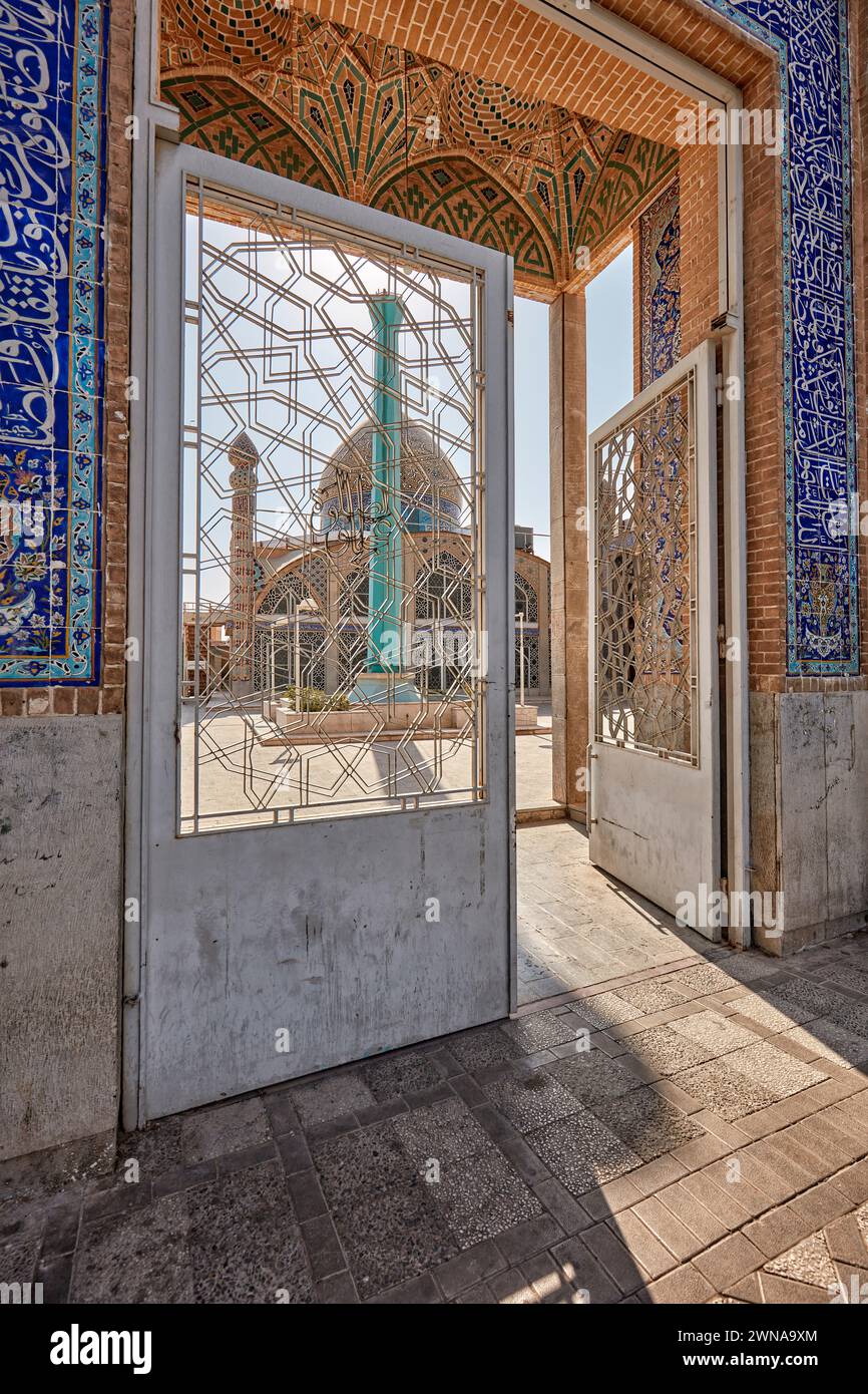 Outer entrance gate of the Hazireh Mosque in Yazd, Iran. Stock Photo
