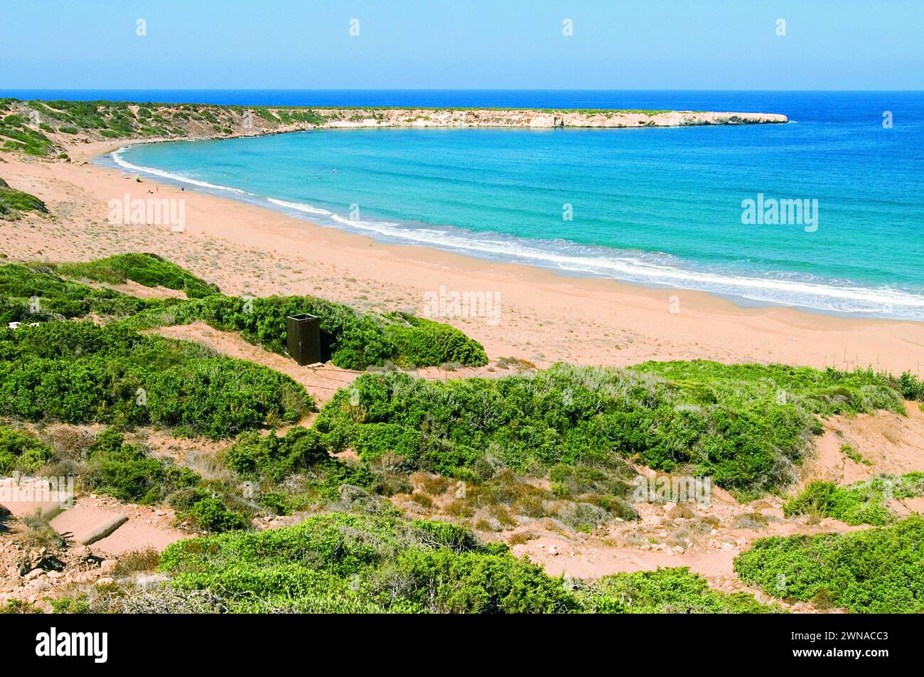 Lara Beach on the Akamas peninsula in the west of Cyprus. Stock Photo