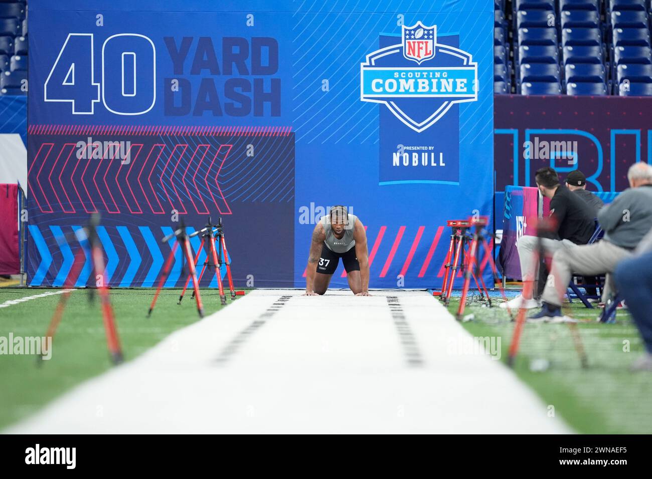 Notre Dame defensive lineman Javontae JeanBaptiste runs the 40yard