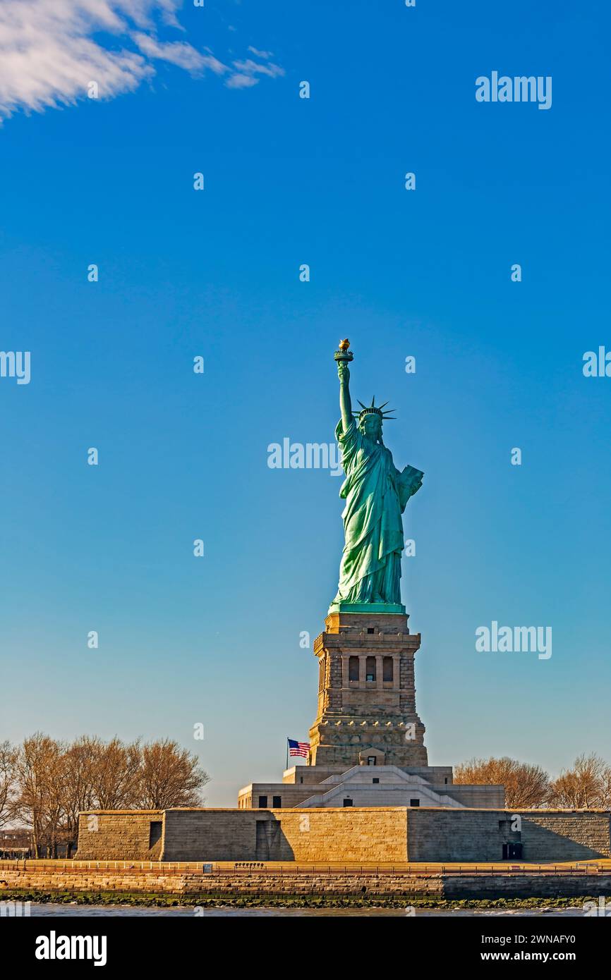 The Statue of Liberty,a copper neoclassical sculpture on Liberty Island ...