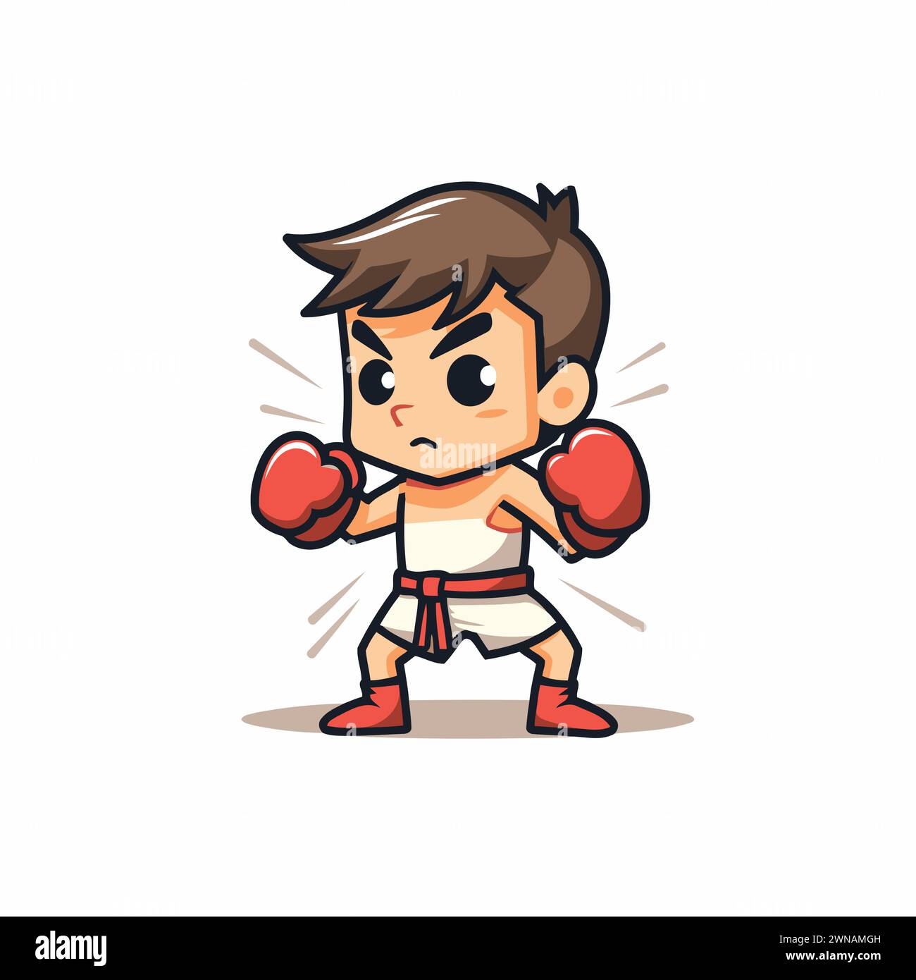 Boxing Boy - Cartoon Mascot Character Vector Illustration Stock Vector ...