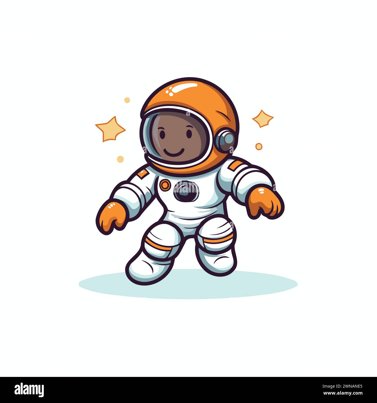 Astronaut in space suit. vector illustration. Cute cartoon character ...