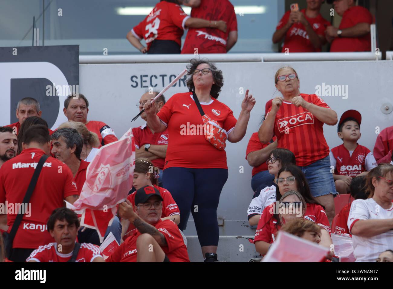 Avellaneda, Argentina, 24, February, 2024. Independiente fans during the match between Independiente vs Racing Club. Stock Photo