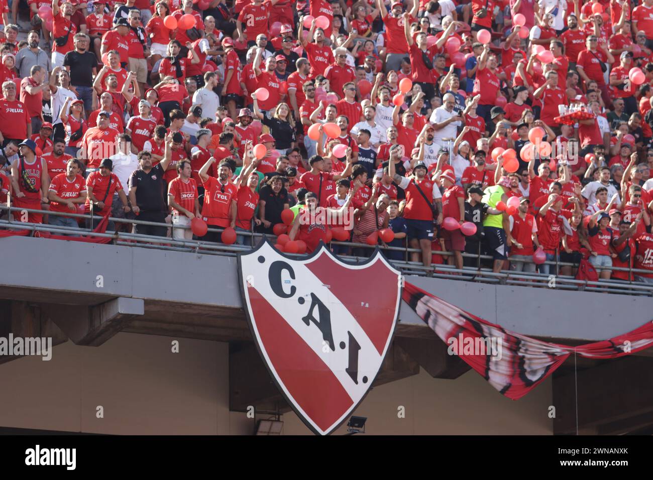 Avellaneda, Argentina, 24, February, 2024. Independiente fans during the match between Independiente vs Racing Club. Stock Photo