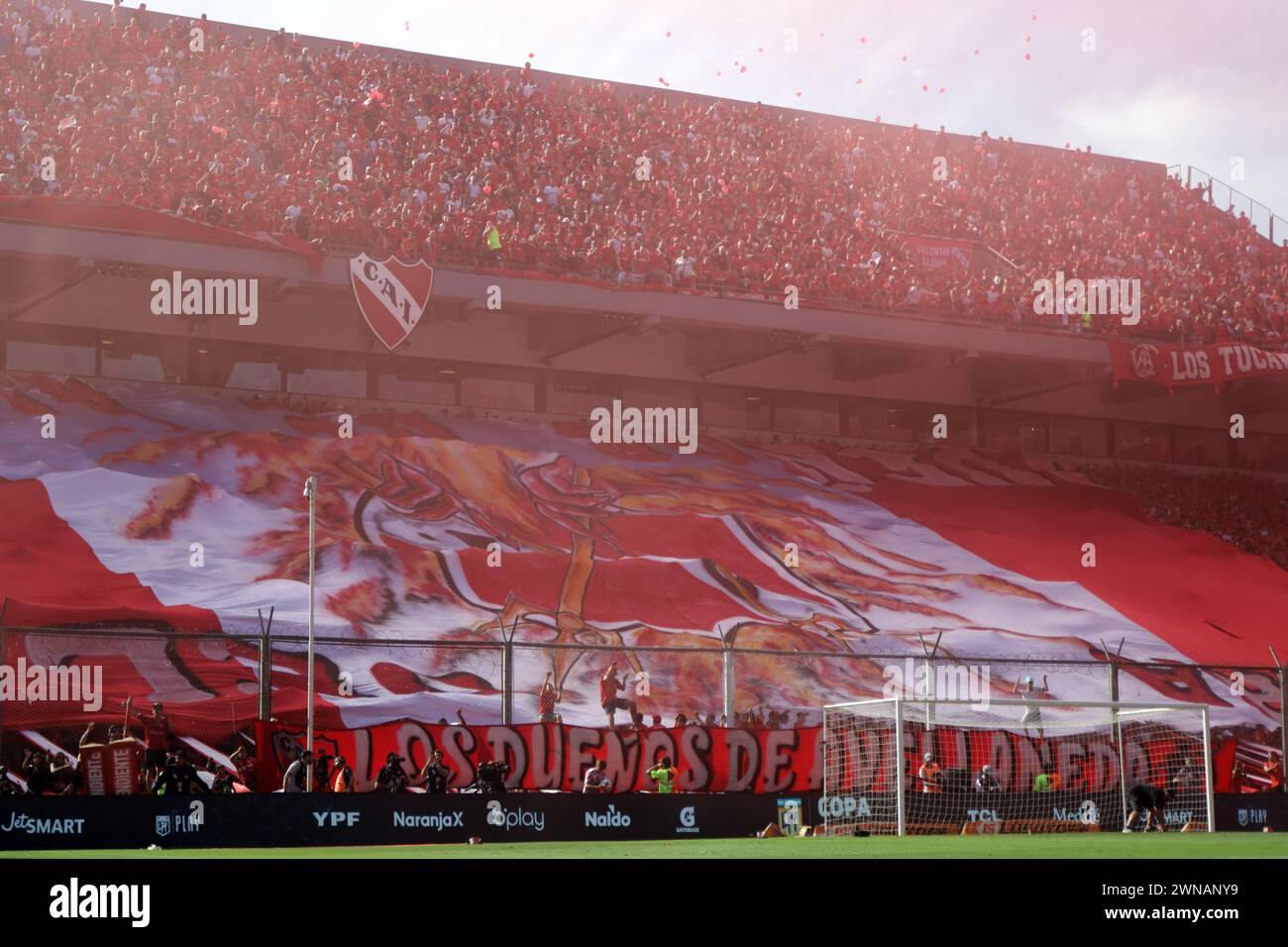 Avellaneda, Argentina, 24, February, 2024. Independiente fans during the match between Independiente vs Racing Club. Stock Photo