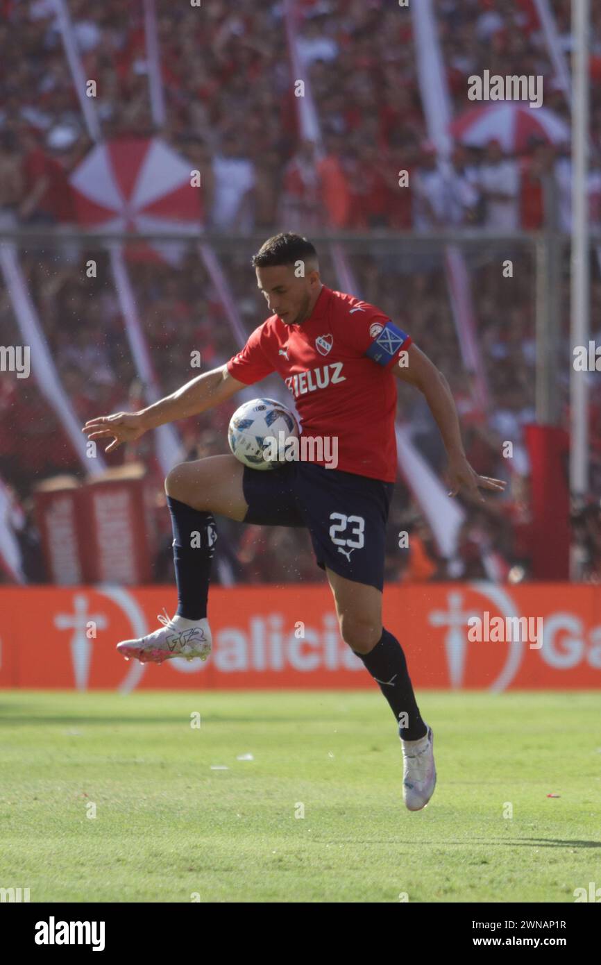Avellaneda, Argentina, 24, February, 2024. Ivan Marcone in action during the match between Independiente vs Racing Club. Stock Photo
