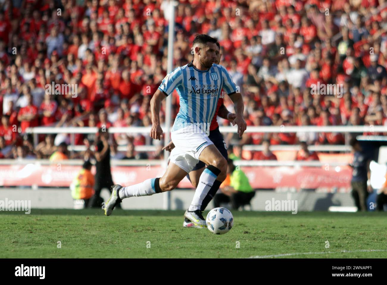 Avellaneda, Argentina, 24, February, 2024. Adrian Martinez dribbles with the ball during the match between Independiente vs Racing Club. Stock Photo