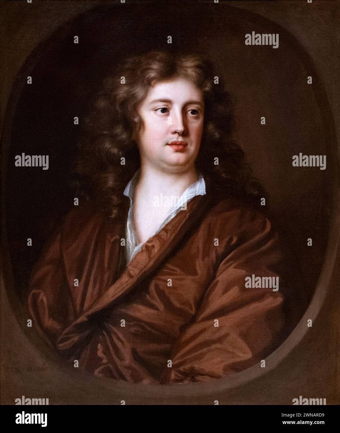 Mary Beale painting, 'Portrait of a Young Man', 1680. 17th century English female artist and portrait painter, 1633-1699 Stock Photo