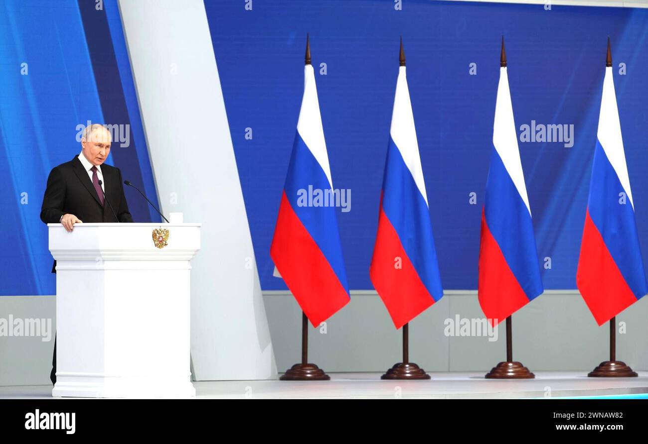 Russian President Vladimir Putin delivered his Address to the Federal ...